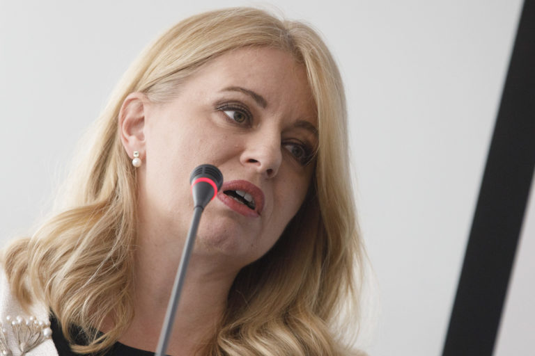 počas vystúpenia na sneme Jednoty dôchodcov Slovenska (JDS) v Bratislave. Bratislava, 22. jún 2022.