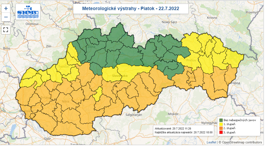 Výstraha, počasie