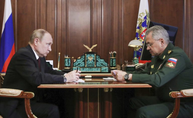 Putin, Šojgu, Rusko, vojna, Ukrajina