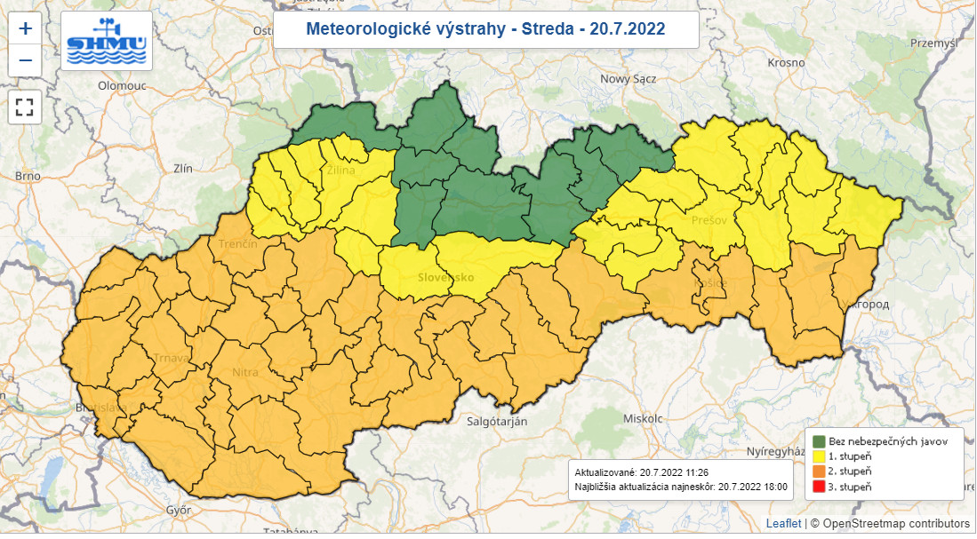 Výstraha, počasie