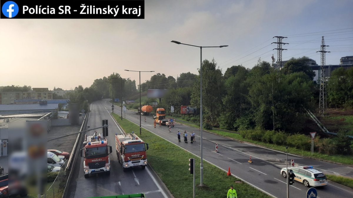 Nehoda, požiar cisterny
