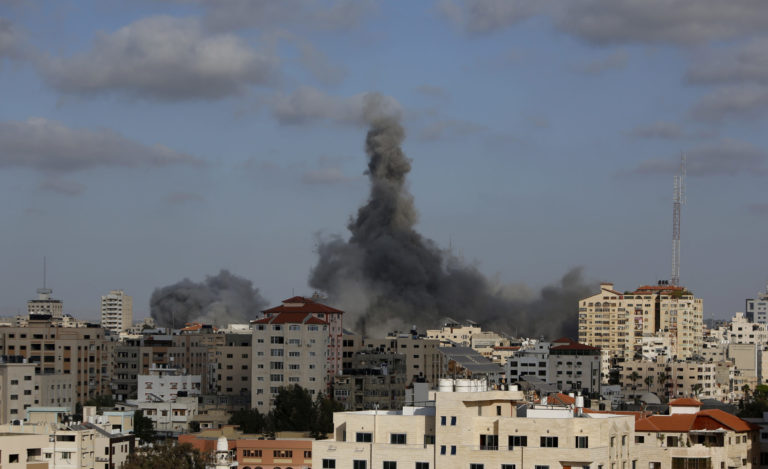 Gaza, Palestína, letecký útok