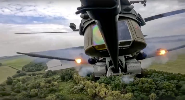 Ruská helikoptéra, útok