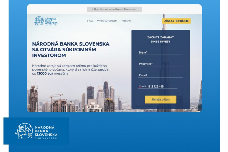 Podvodná stránka zneužíva meno guvernéra NBS