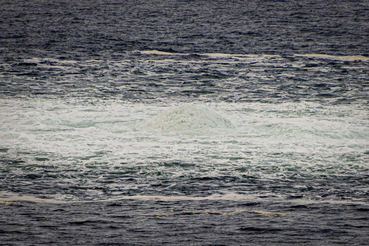 In this photo provided by the Armed Forces of Denmark, a view the disturbance in the water above the gas leak, in the Baltic Sea, Thursday, Sept. 29, 2022. Following the suspected sabotage this week of the Nord Stream 1 and 2 pipelines that carry Russian natural gas to Europe, there were two leaks off Sweden, including a large one above North Stream 1, and a smaller one above North Stream 2
