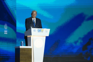Former U.S. Vice President Al Gore speaks during the COP27 U.N. Climate Summit, in Sharm el-Sheikh, Egypt