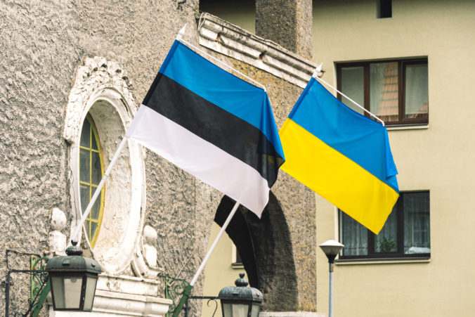 Vlajka, vlajky, Estónsko, Ukrajina