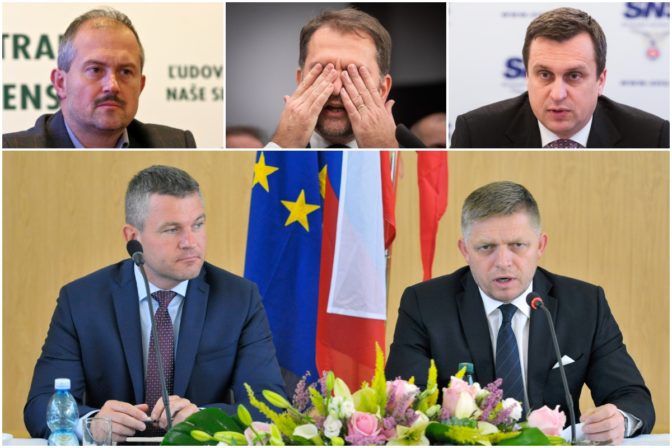 Marian Kotleba, Igor Matovič, Andrej Danko, Peter Pellegrini, Robert Fico