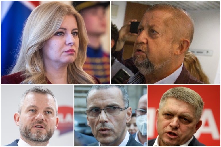 Čaputová, Fico, Žilinka, Harabin, Pellegrini