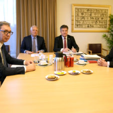 Aleksandar Vučić, Albin Kurti, Josep Borrell, Miroslav Lajčák
