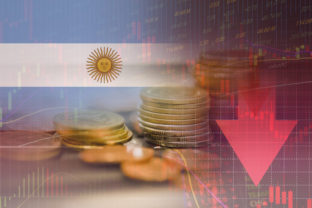 Argentina crisis economy stock exchange market down chart fall trading graph finance Fiscal deficit High inflation loan Argentina interest rate is high and  effects trade wars export import