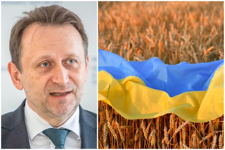 Samuel Vlčan, obilie, ukrajinské obilie, pole, vlajka