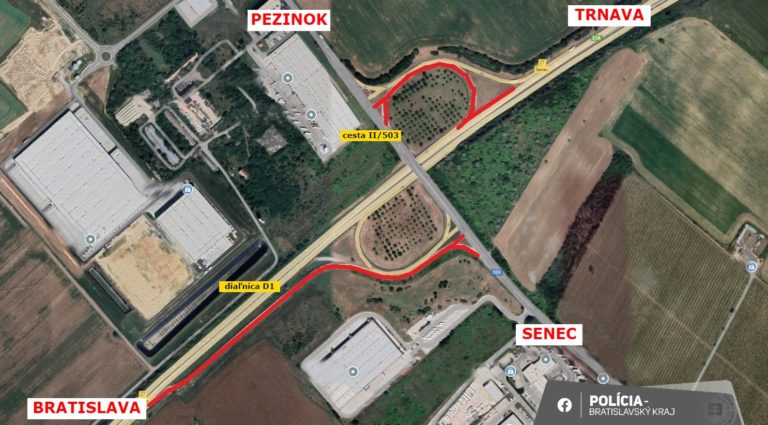 Policia krizovatka d1 senec