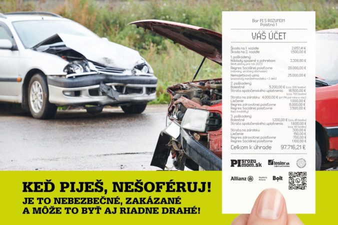 Účet za nehodu za takmer 100-tisíc eur by mal ľuďom otvoriť oči, aby si nesadali za volant opití