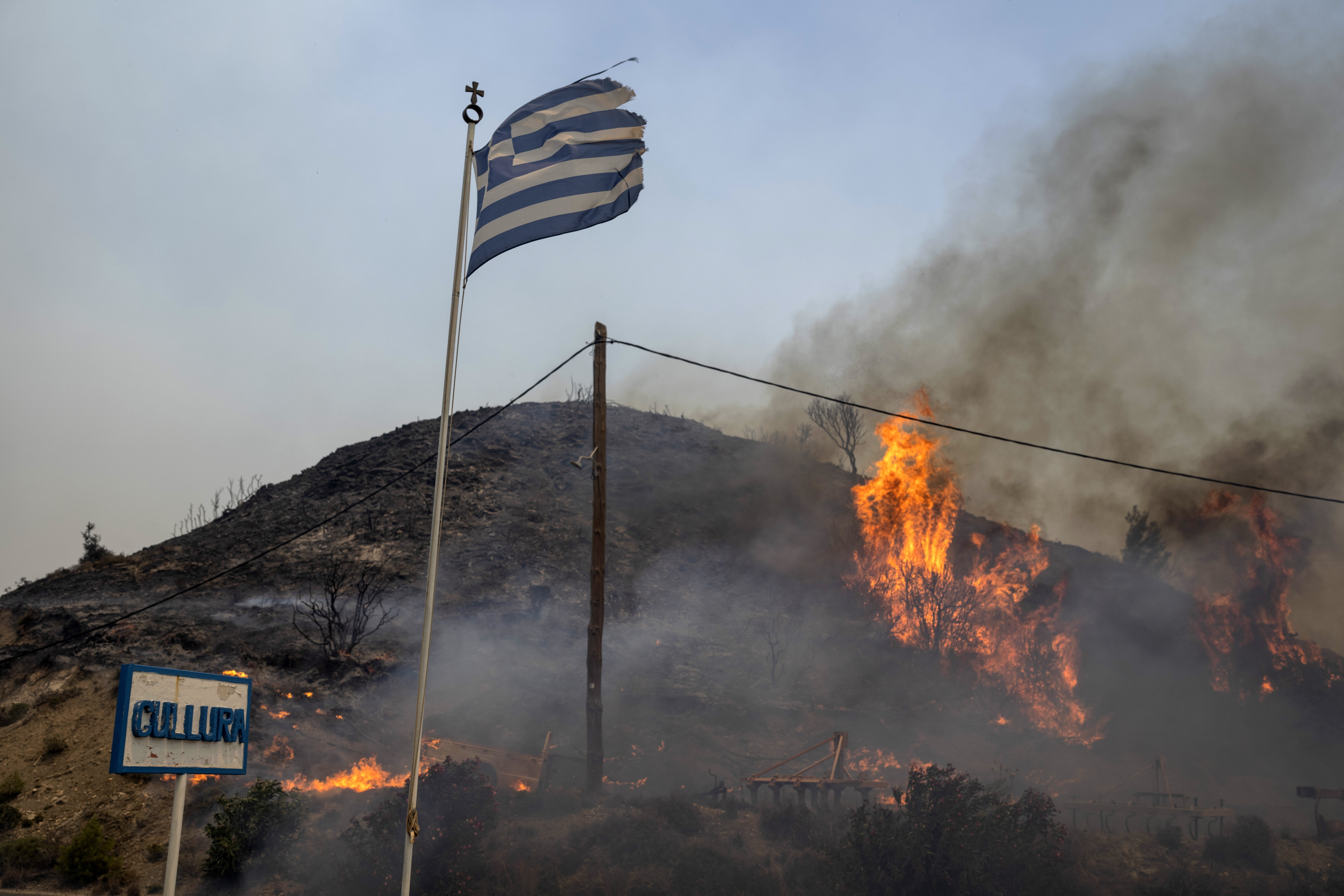 lesné požiare, Grécko, Rodos