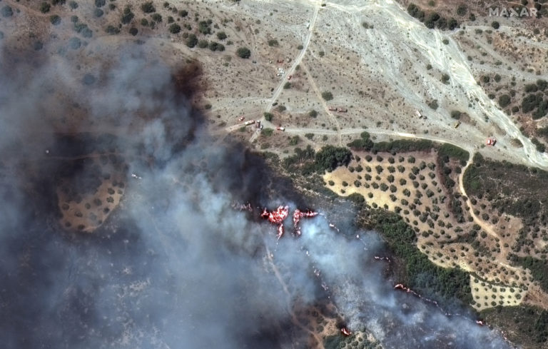 lesné požiare, Grécko, Rodos