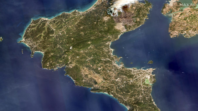 lesné požiare, Grécko, Korfu