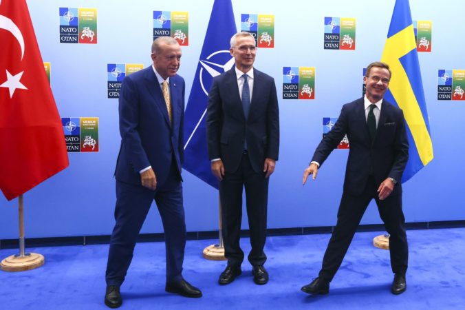 Recep Tayip Erdogan, Jens Stoltenberg, Ulf Kristersson, Samit NATO v Litve