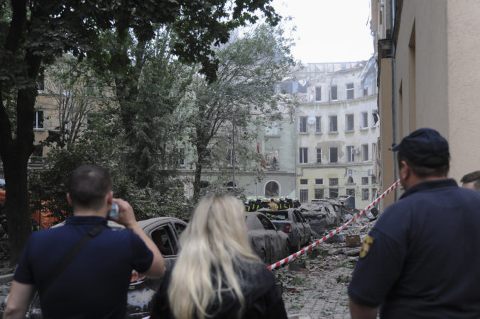 Vojna na Ukrajine, Ľvov, zničená budova