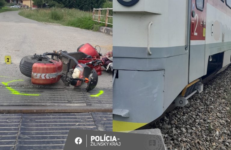 Vlak, zrážka vlaku s motocyklom, Čadca