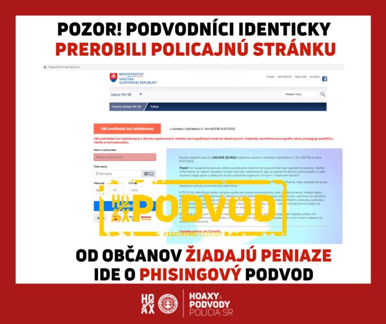 Polícia upozorňuje na podvody