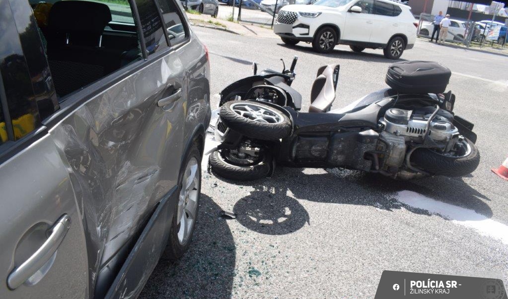 zrážka auta s motocyklistom, Žilina