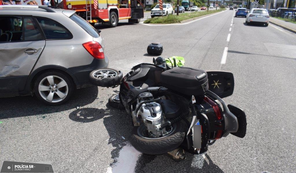 zrážka auta s motocyklistom, Žilina