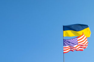 ukrajinská vlajka, americká vlajka