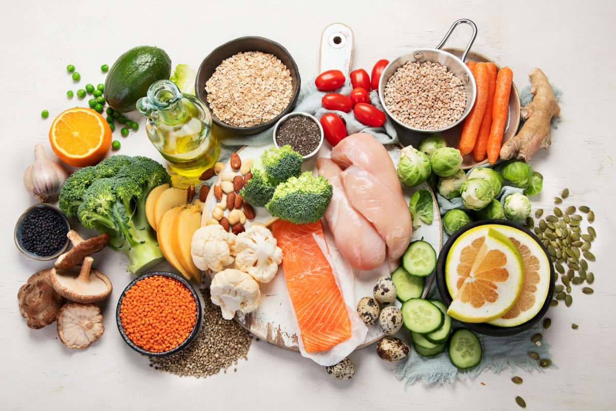 Selection of healthy food.