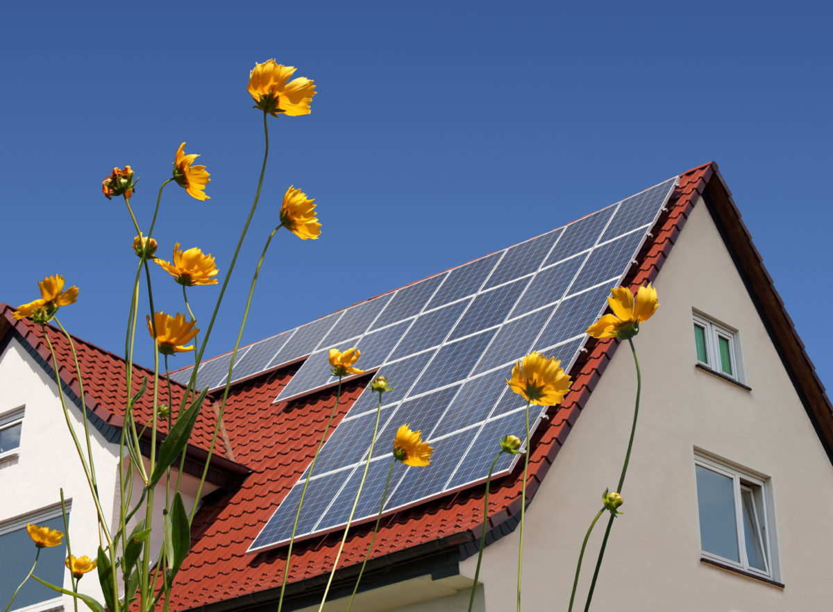 Solar panels on a roof