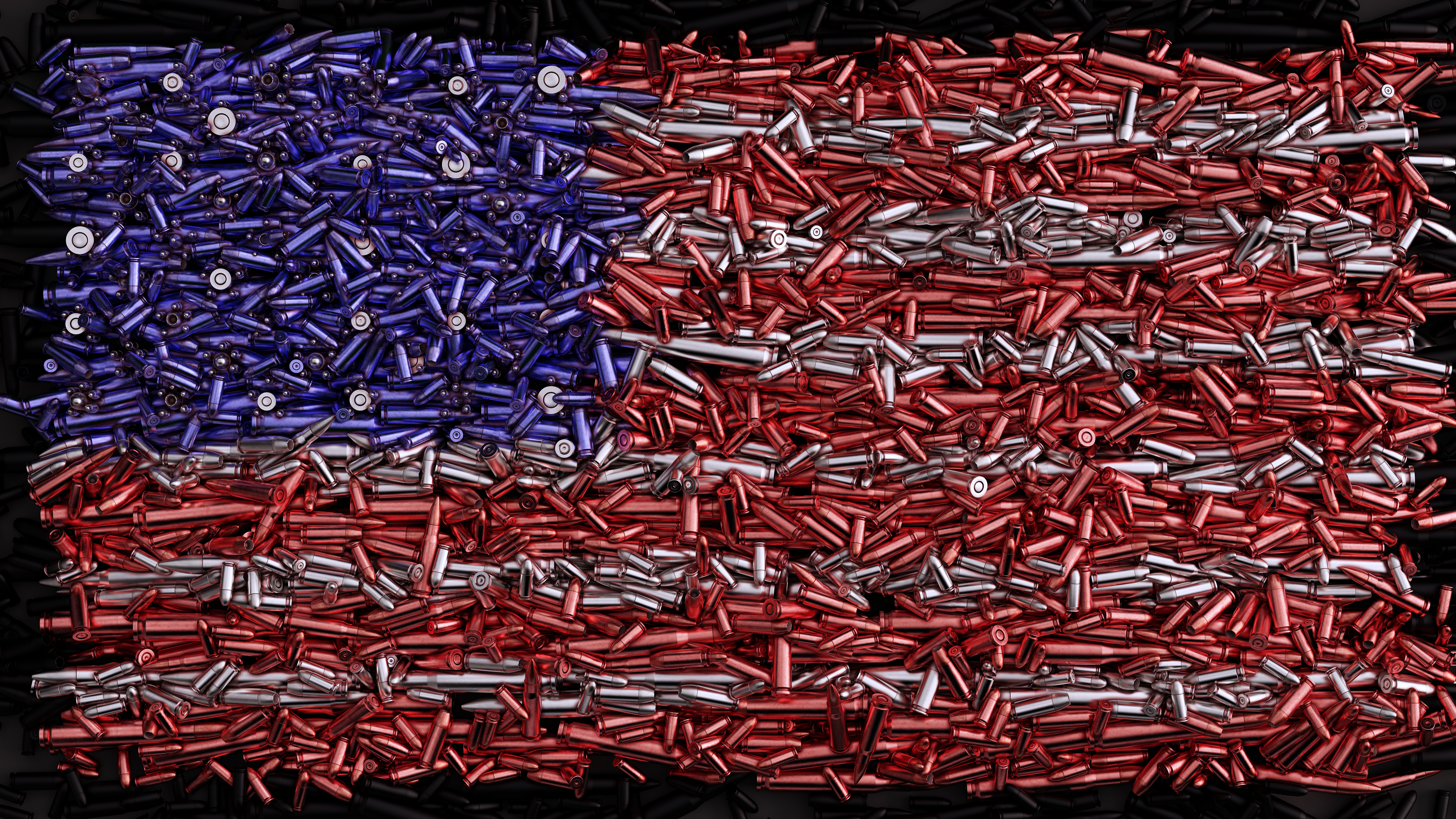 Náboje sformované do vlajky USA