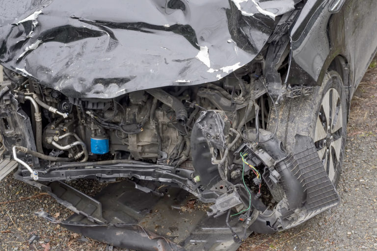 Havarované auto, dopravná nehoda