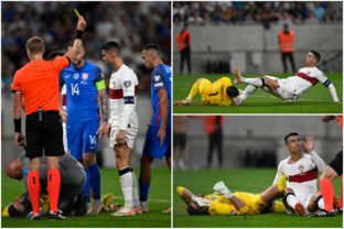 Slovensko - Portugalsko, žltá karta Ronaldo