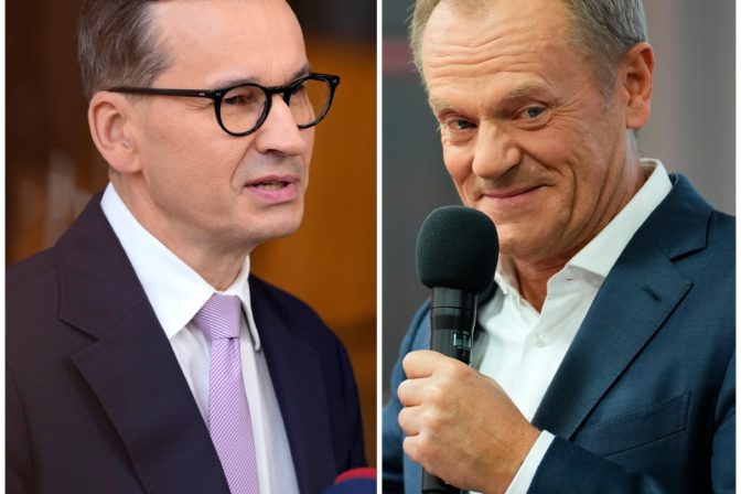 Donald Tusk a Mateusz Morawiecki