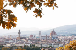 Panoramic view of Florence in autumn season, Tuscany, Italy