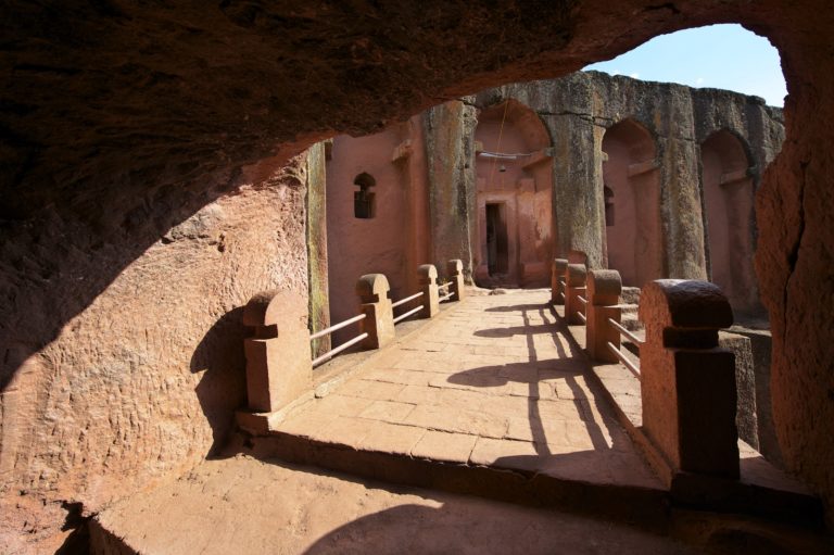 Úchvatné monolitické kostoly v Lalibele, Etiópia.