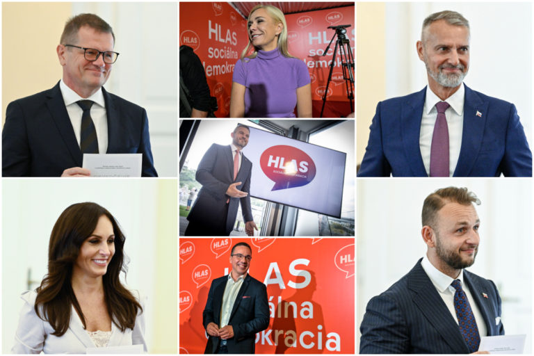 Ministri za stranu Hlas - Kmec, Raši, Saková, Dolinková, Tomáš, Šutaj Eštok