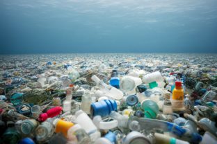 Devestating shot of plastic waste in the ocean. Water Pollution.