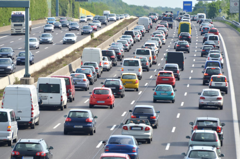 Traffic jam on highway
