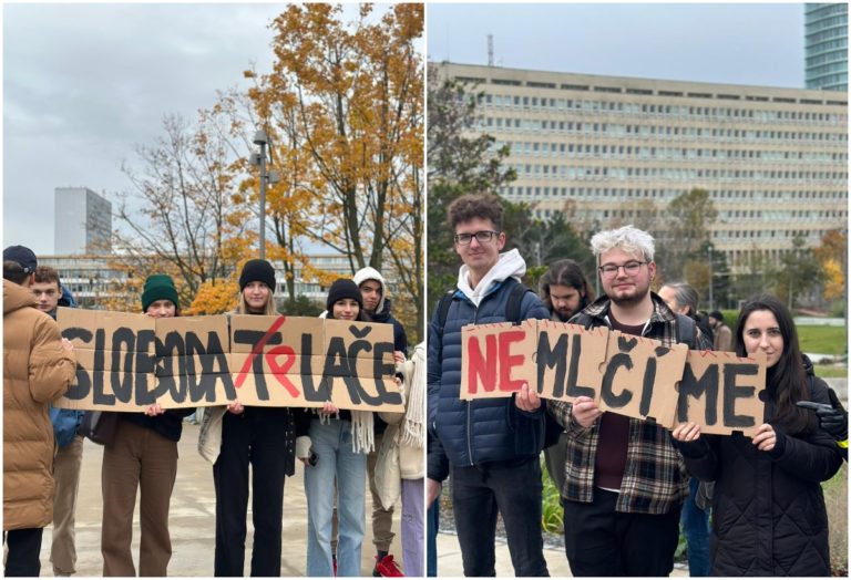 Protest študentov žurnalistiky