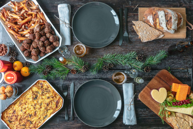 Swedish Christmas food on table