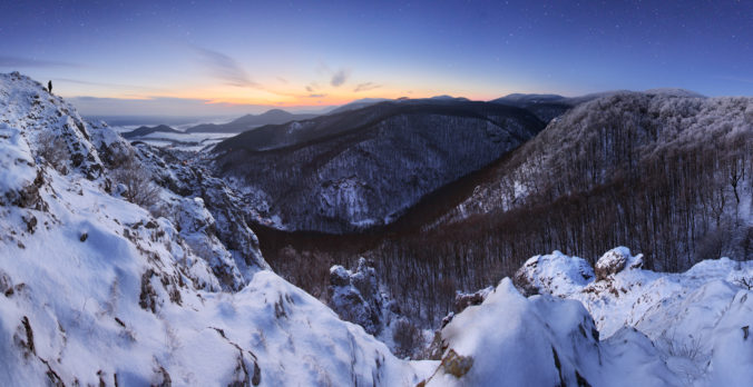 Slovakia country landscape panorama at winter