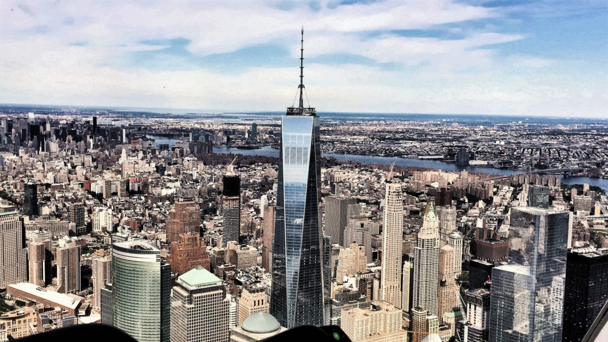 An aerial view of New York