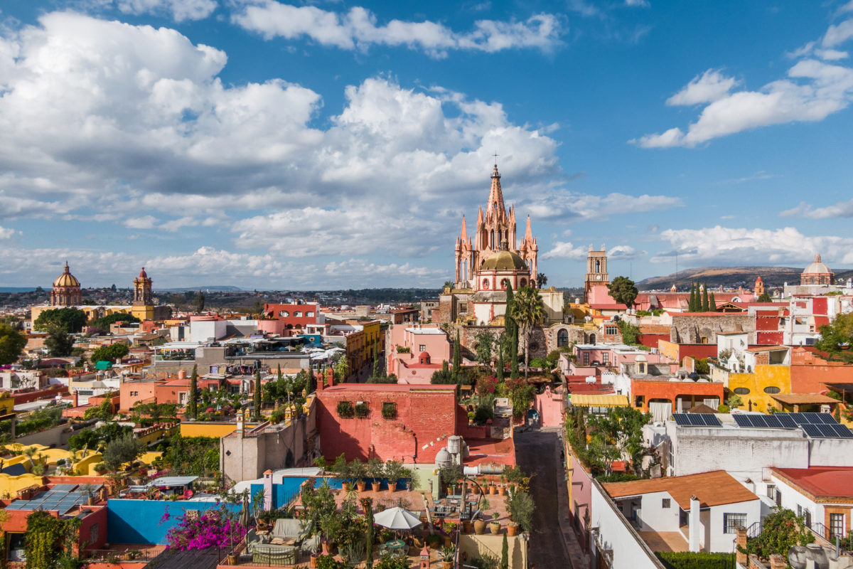 Aerial View of San Miguel de Allende in Guanajuato, Mexico