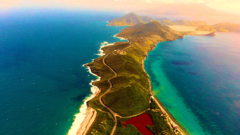 Cradle of the caribbean where atlantic ocean meets caribbean sea on the island of st. kitts and nevis