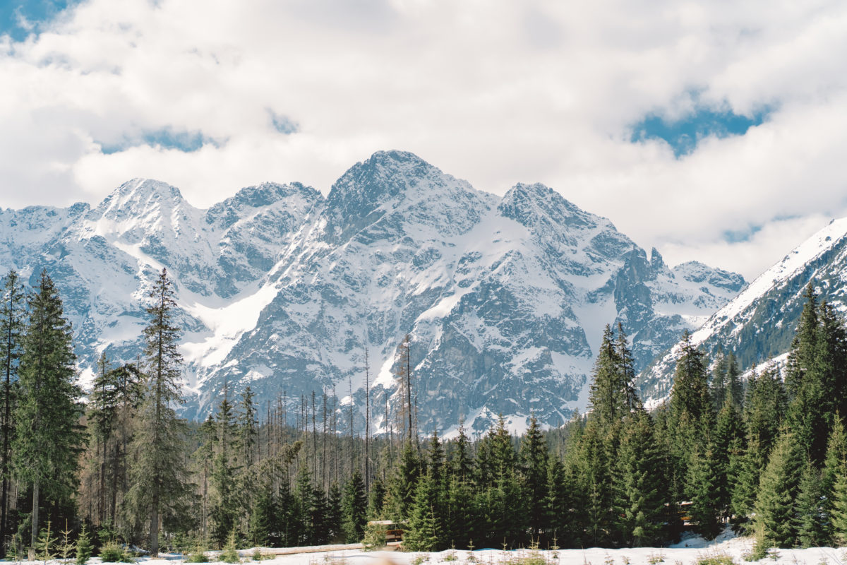 Winter view of High Tatra Mountains.