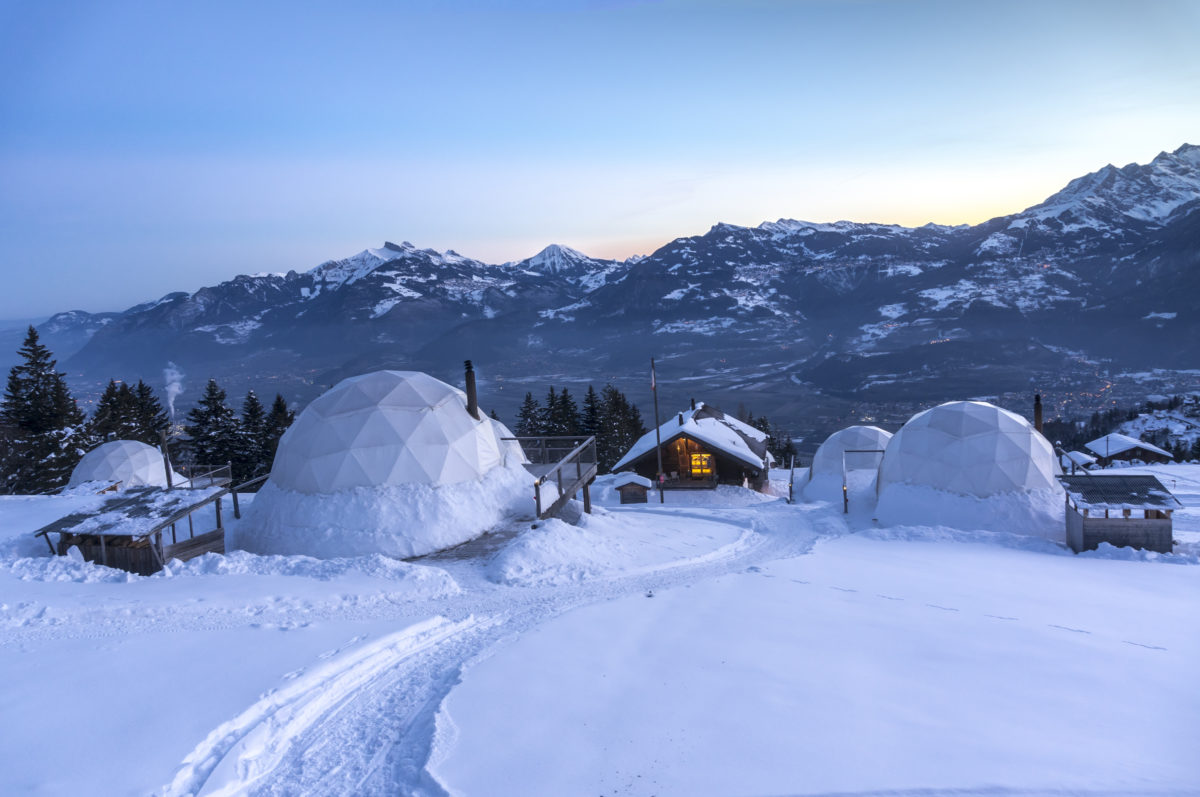 Whitepod winter igloos