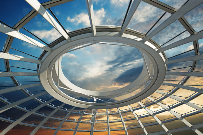 Roof of futuristic dome