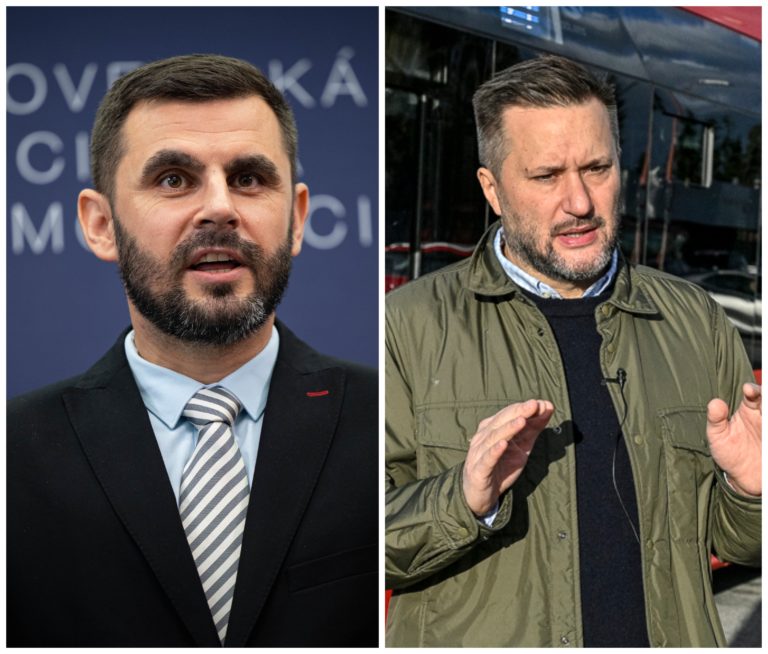 Na snímke poslanec NR SR za Smer SD Ján Mažgút a primátor Bratislavy Matúš Vallo.