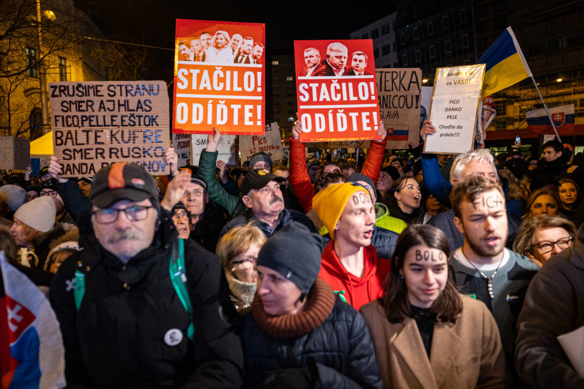 BRATISLAVA: Protestné zhromaždenie PS, SaS a KDH